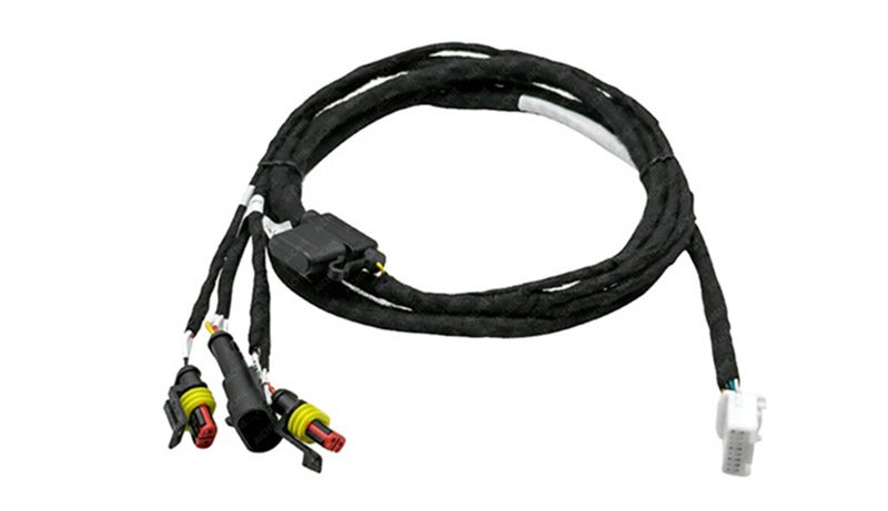 Close-up of a waterproof solar connector (e.g., MC4-style)