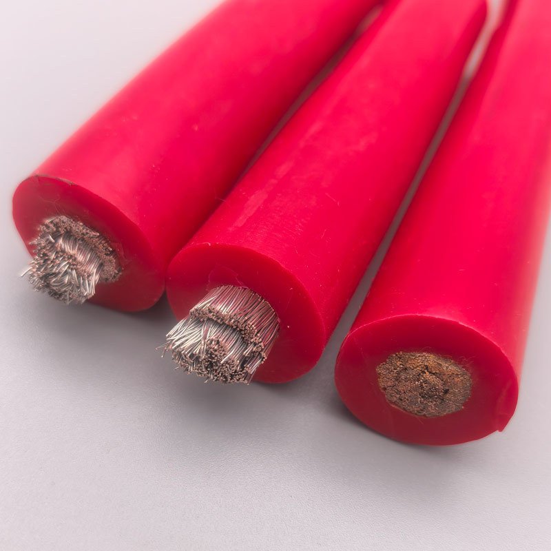 Cross-section of a shielded high-voltage cable showing multiple layers