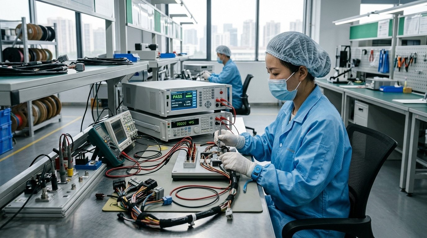 Quality inspection of automotive test harnesses
